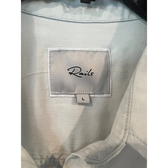 NWOT Rails Ingrid Raw Button Down Top in Light Vintage SIZE L - Picture 7 of 7
